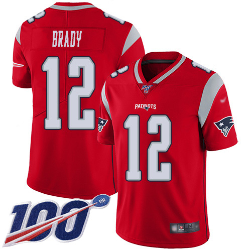 New England Patriots Football #12 100th Season Inverted Legend Limited Red Men Tom Brady NFL Jersey->new england patriots->NFL Jersey